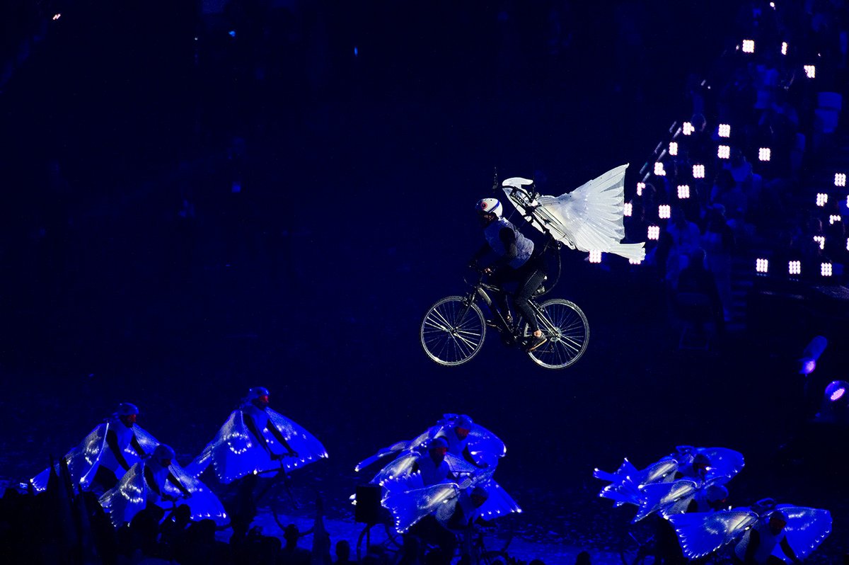 Foto fra åbningsceremonien til OL i London 2012. (Foto: Søren Bidstrup/Ritzau Scanpix)